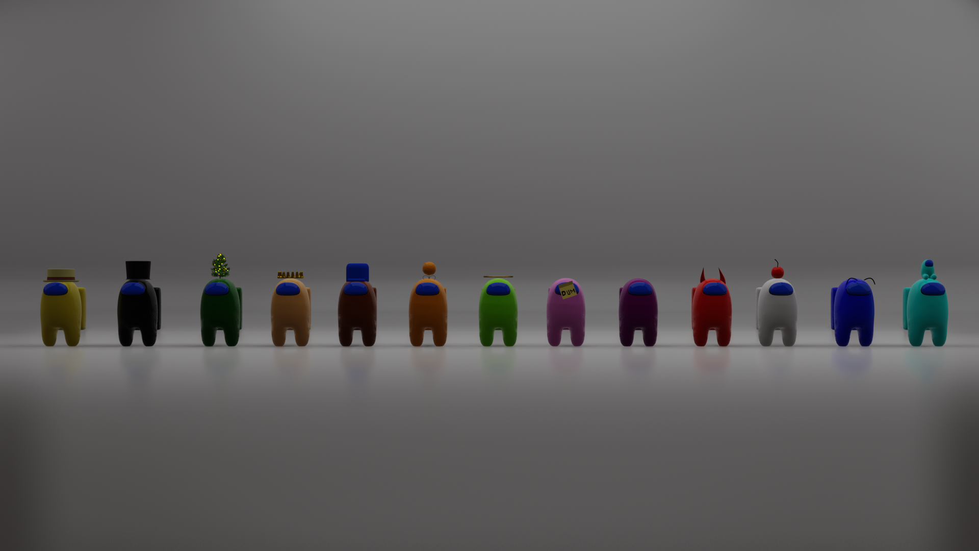 3D Among Us characters (rigged)(All colors and some hats!!) preview image 1
